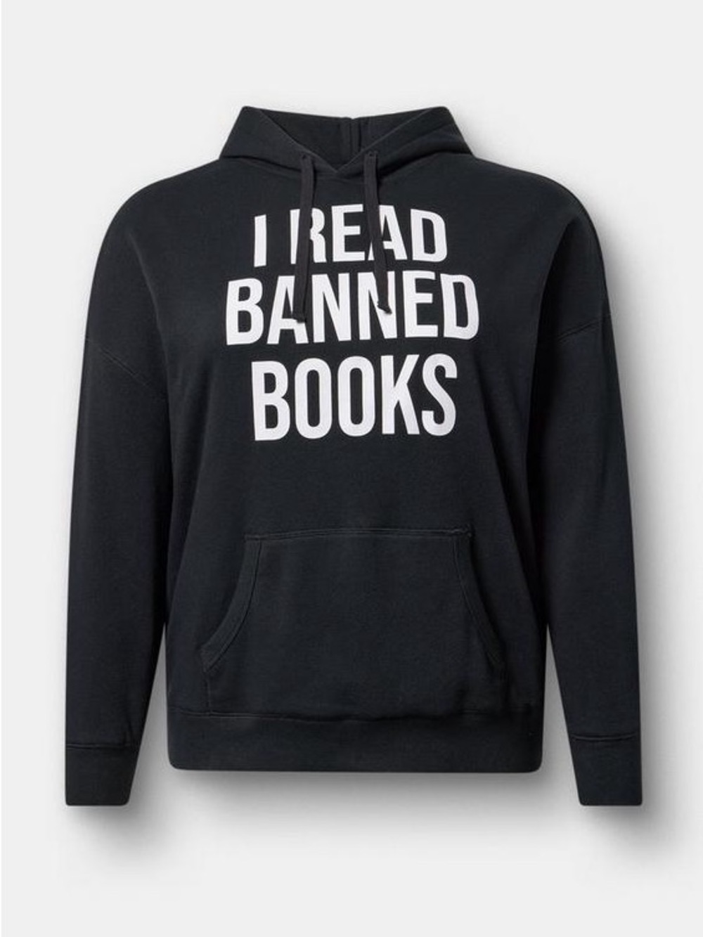 Torrid Black Hoodie with "I READ BANNED BOOKS" Graphic size large